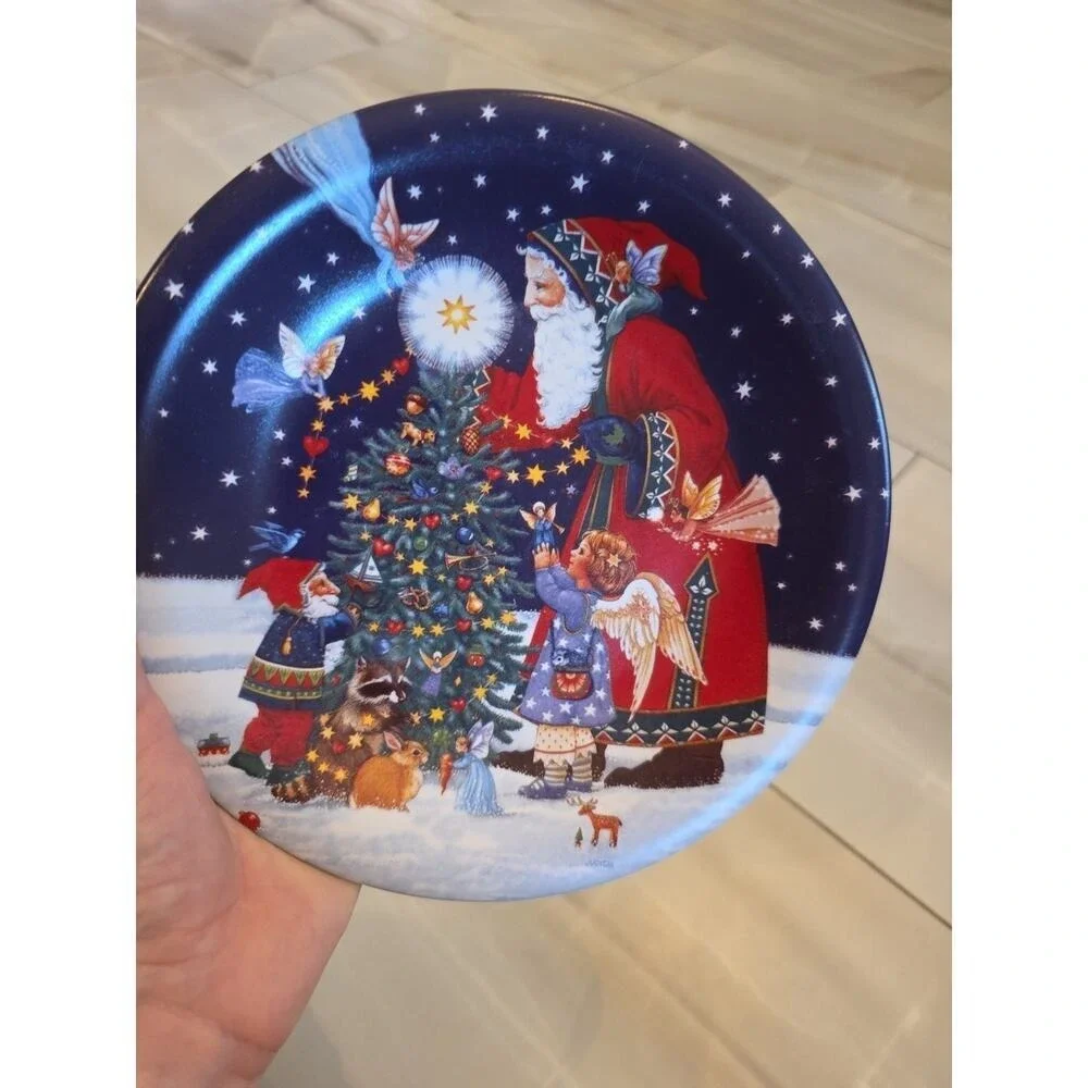 Certified International Starlight Santa Night Time Edition 2 Pc Salad Plates